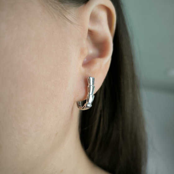 Silver earrings without stones