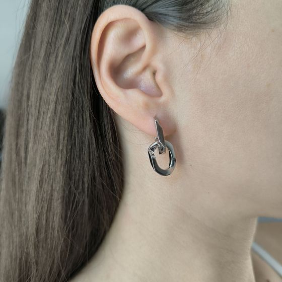 Silver earrings without stones