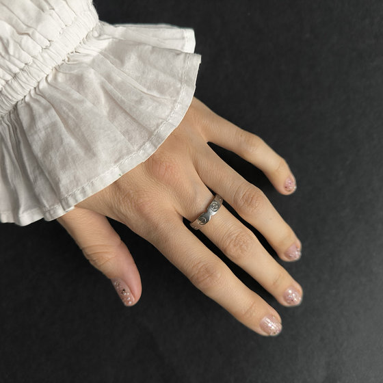 Silver ring with cubic zirconia