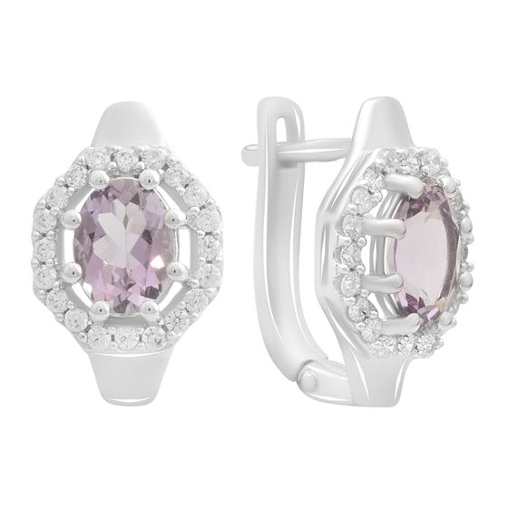 Silver earrings with amethyst 2.998ct