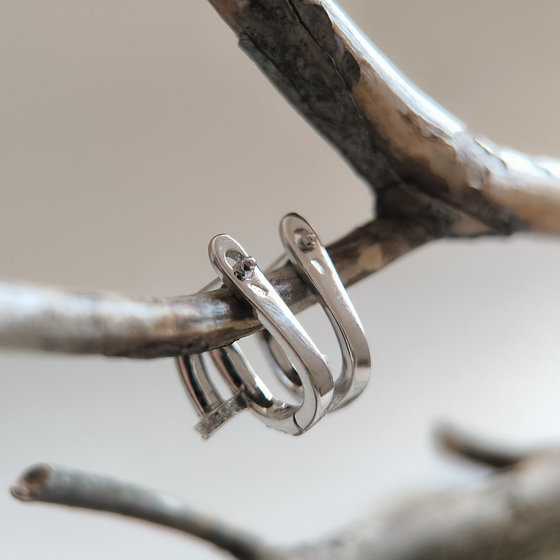 Silver earrings with cubic zirconia