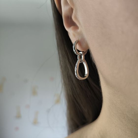 Срібні сережки з фіанітами