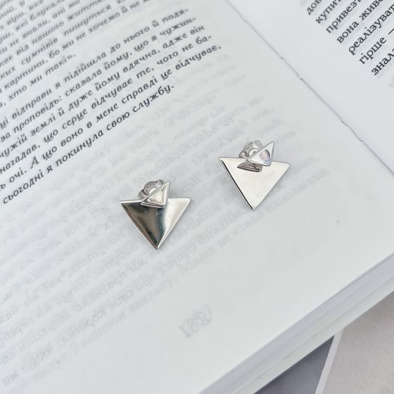 Silver earrings without stones