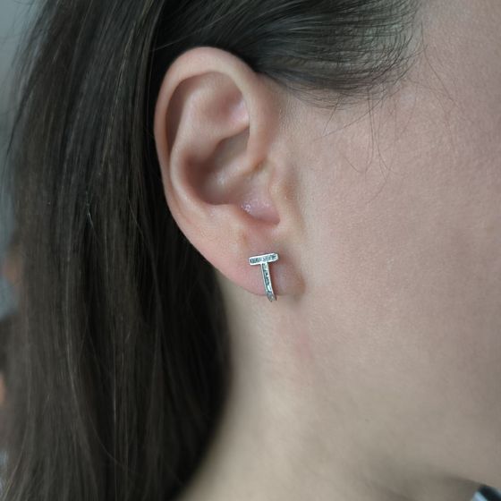 Срібні сережки з фіанітами