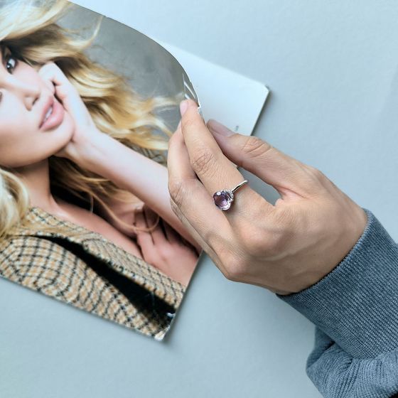 Срібна каблучка з аметистом 1.929ct