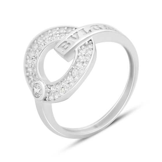 Золота каблучка з фіанітами 0.41ct