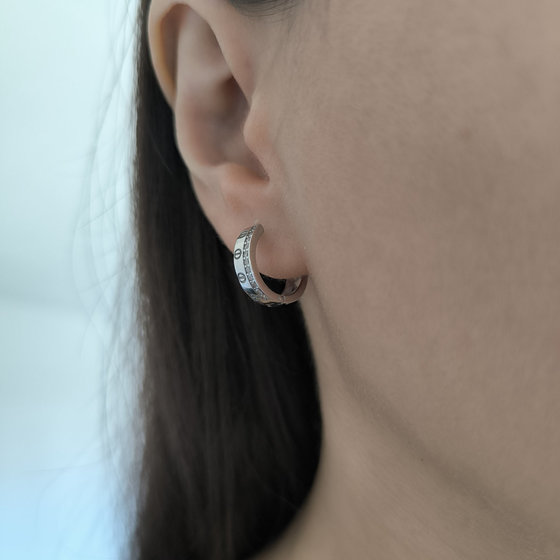 Silver earrings with cubic zirconia