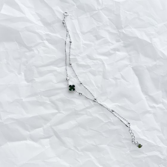 Срібний браслет з малахітом