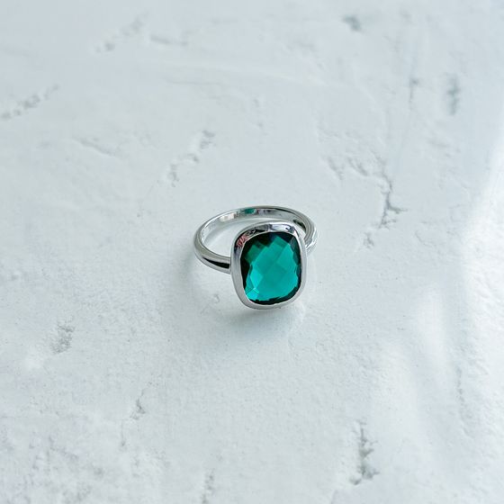 Серебряное кольцо с аквамарином nano