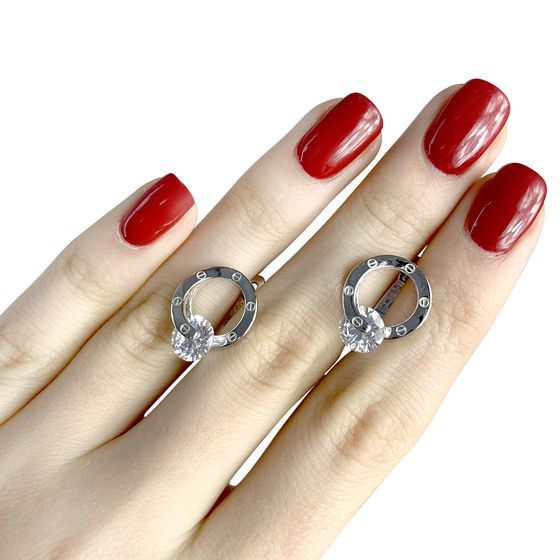 Срібні сережки з фіанітами