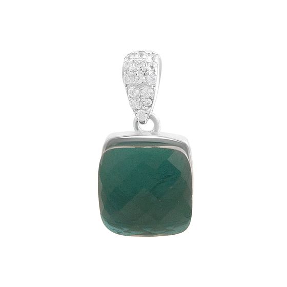 Silver pendant with phianites