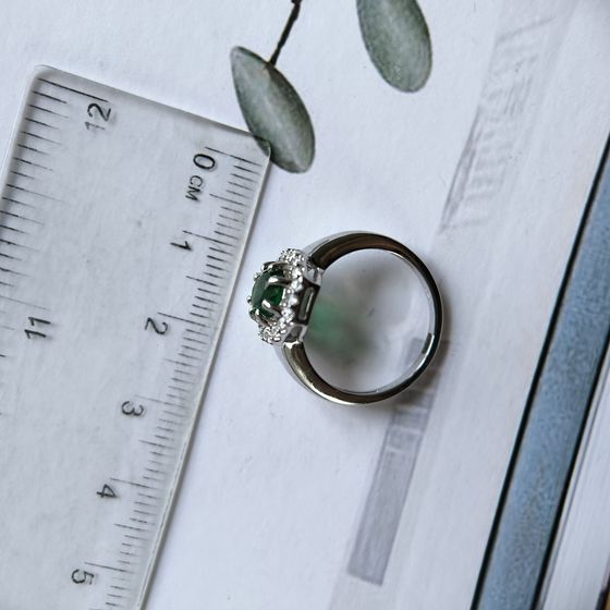 Срібна каблучка зі смарагдом nano 1.397ct