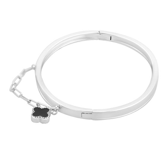 Silver bracelet with onyx