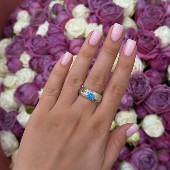 Silver ring with opal 0.2ct