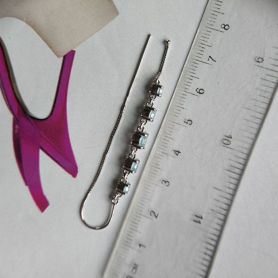 Срібні сережки з топазом 3.109ct