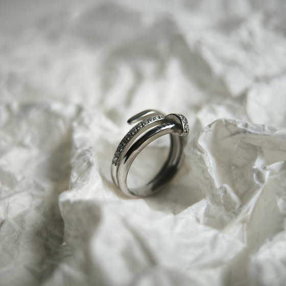 Silver ring with cubic zirconia