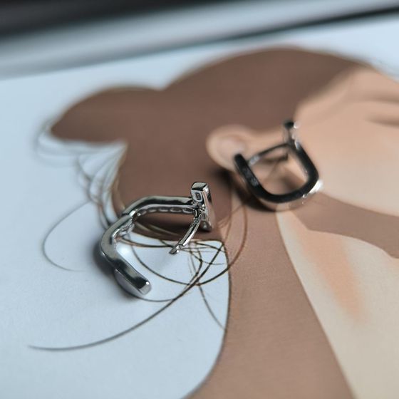 Срібні сережки з фіанітами