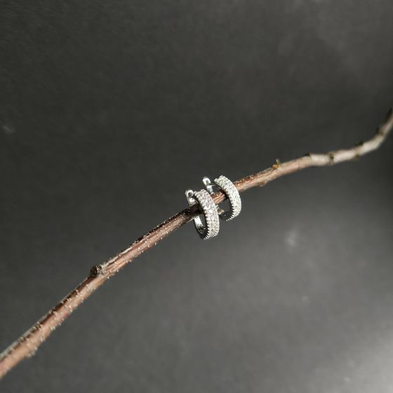 Срібні сережки з фіанітами