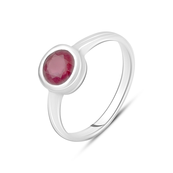 Silver ring with a ruby