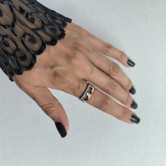 Silver Ring with Fianites