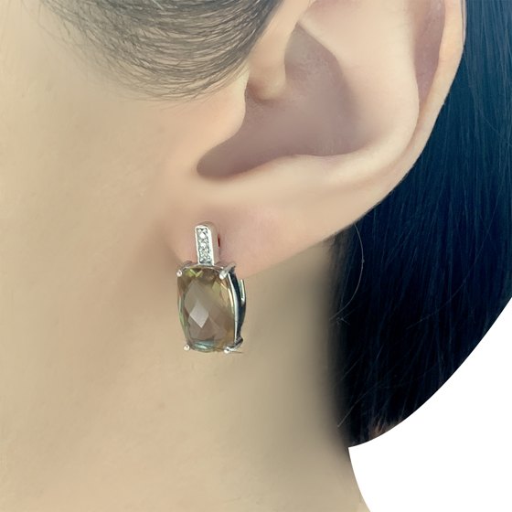 Серебряные серьги с султанитом 6.852ct