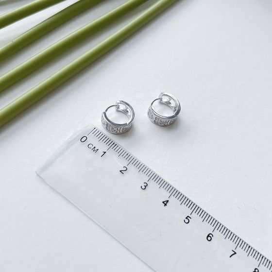 Срібні сережки з фіанітами