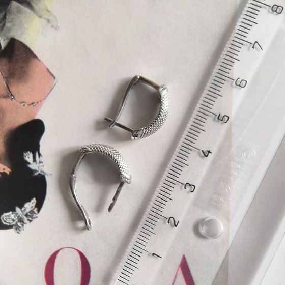 Silver earrings without stones