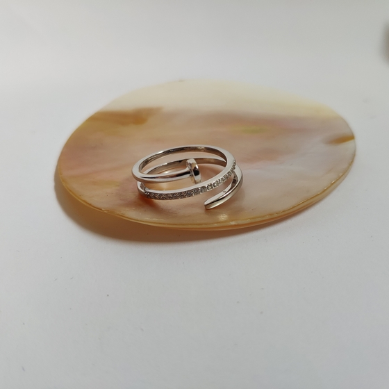 Silver Ring with Fianites