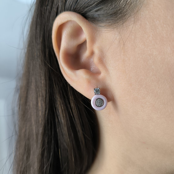 Silver earrings with ceramics