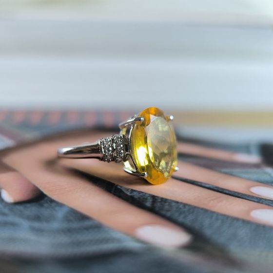 Серебряное кольцо с цитрином nano 5.065ct