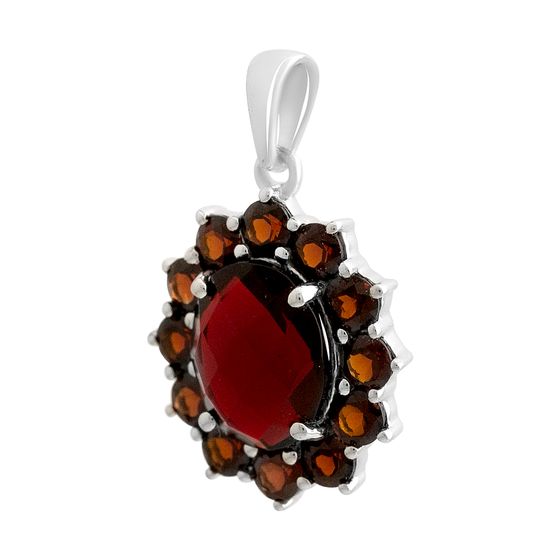 Серебряная подвеска с гранатом nano 4.007ct