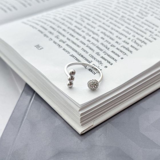 Срібна каблучка з фіанітами