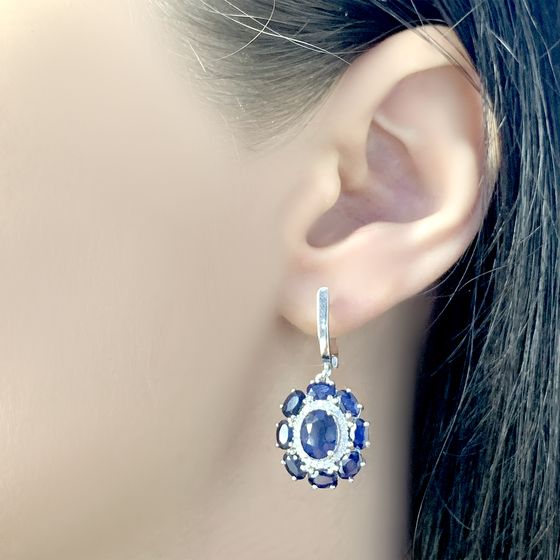 Срібні сережки з сапфіром 8.332ct