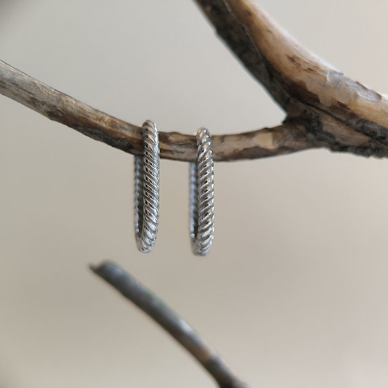 Silver earrings without stones