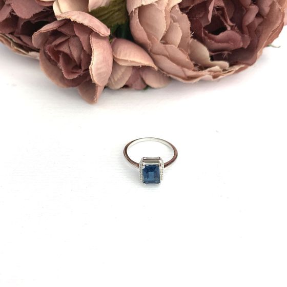 Серебряное кольцо с топазом Лондон Блю 1.471ct