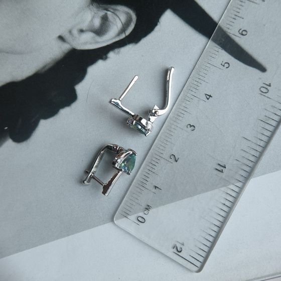 Срібні сережки з містик топазом 3.951ct