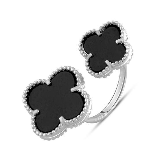 Silver ring with onyx