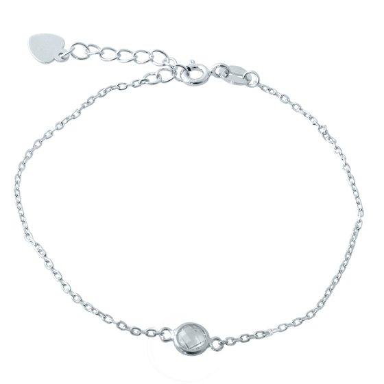 Silver bracelet with phianites