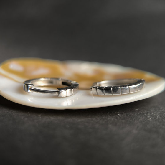 Silver earrings without stones