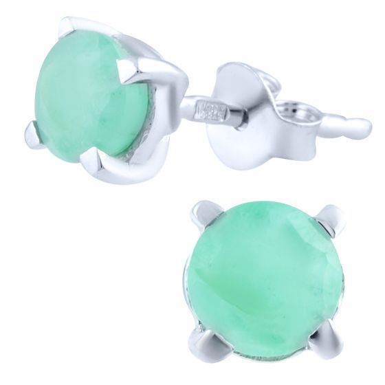 Silver earrings with a 0.89-carat emerald