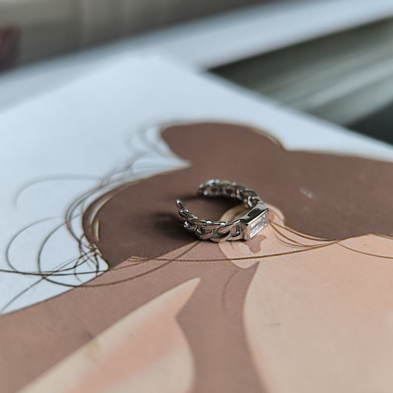 Silver earrings without stones
