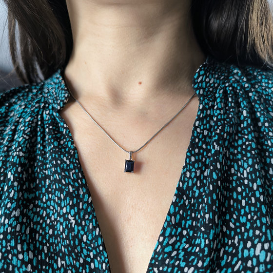 Серебряная подвеска с сапфиром nano 1.26ct