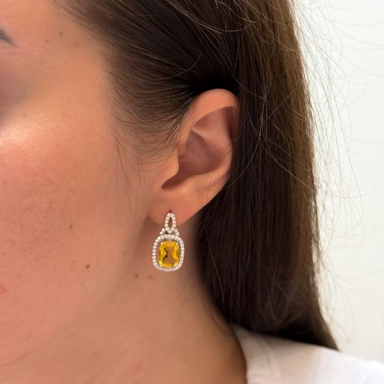 Срібні сережки з цитрином nano 6.362ct