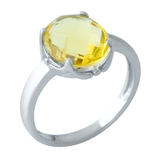Silver ring with citrine nano