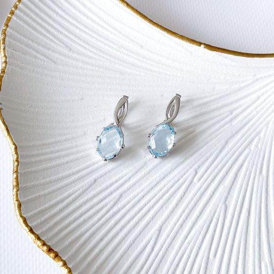 Серебряные серьги с топазом 12.97ct