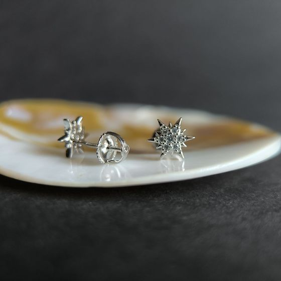 Срібні сережки з фіанітами