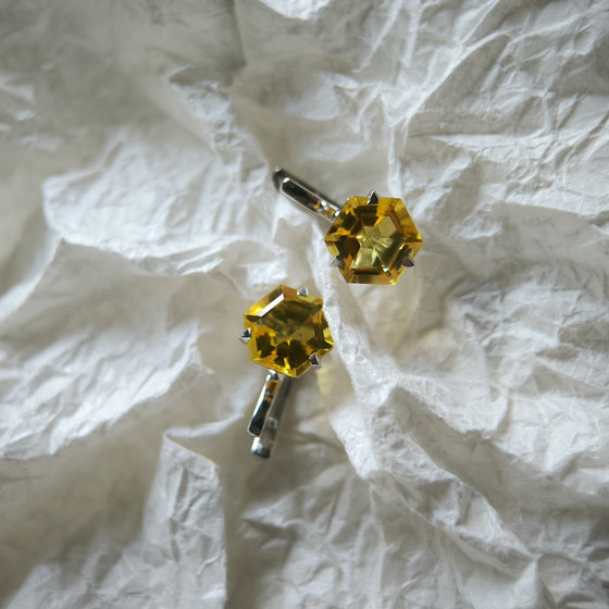 Серебряные серьги с цитрином nano 7.743ct