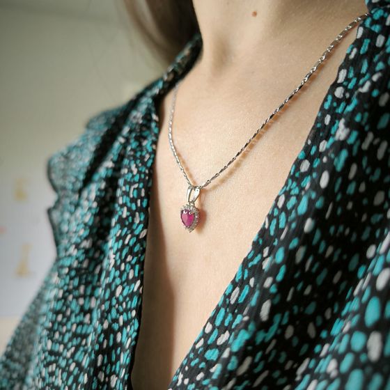 Срібна підвіска з рубіном 1.337ct