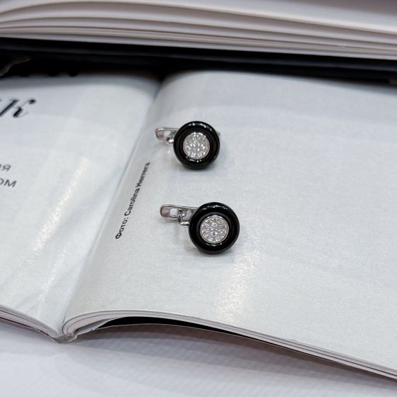 Срібні сережки з керамікою