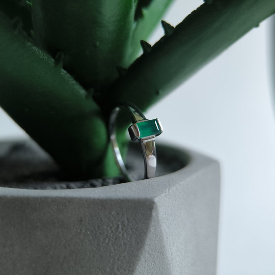 Серебряное кольцо с агатом 0.263ct